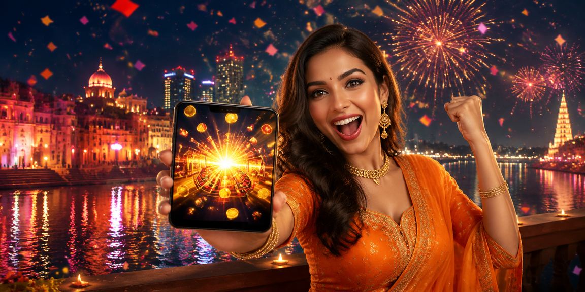 Night view of mobile casino user in Connaught Place, Delhi